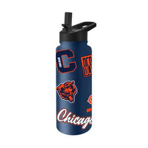 Chicago Bears Quencher Bottle 34oz Stainless Steel Dreamweave - Logo Brands