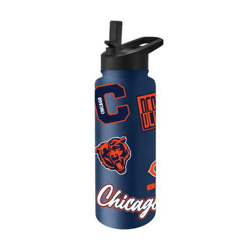 Chicago Bears Quencher Bottle 34oz Stainless Steel Dreamweave - Logo Brands