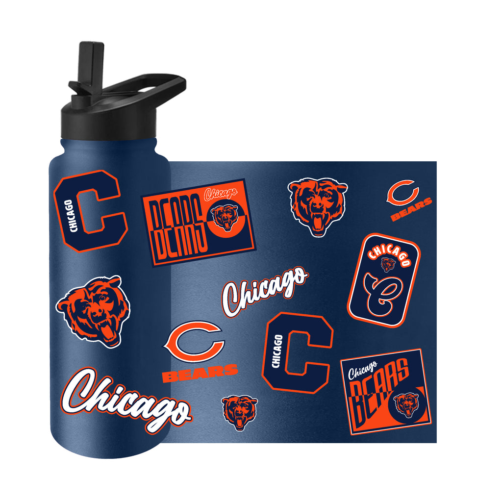 Chicago Bears Quencher Bottle 34oz Stainless Steel Dreamweave - Logo Brands