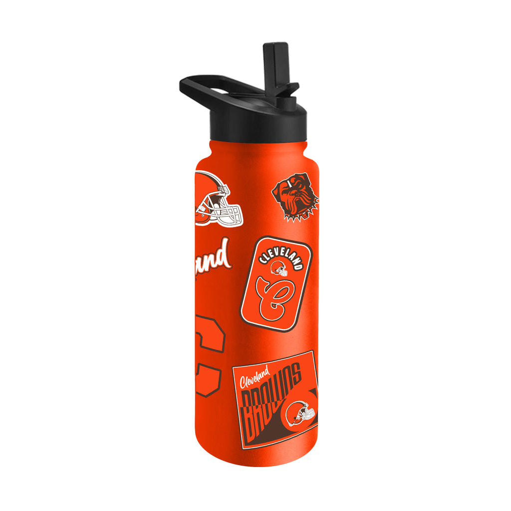 Cleveland Browns Quencher Bottle 34oz Stainless Steel Dreamweave - Logo Brands