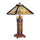 INNES Tiffany-style 3 Light Mission Double Lit Wooden Table Lamp 15'' Shade - CHLOE Lighting