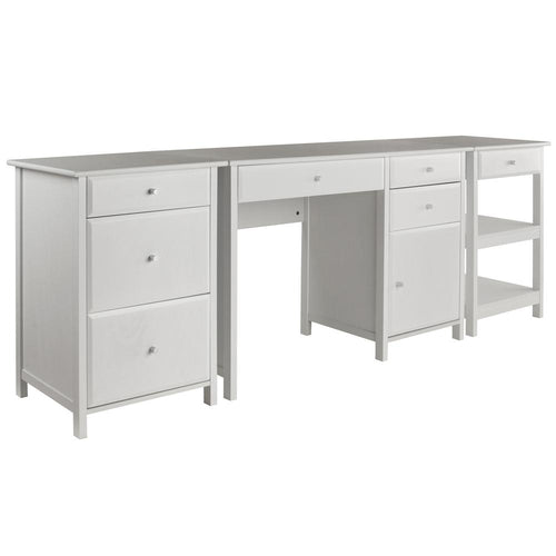 Delta 3-Pc Home Office Desk Set, White - Winsome Wood