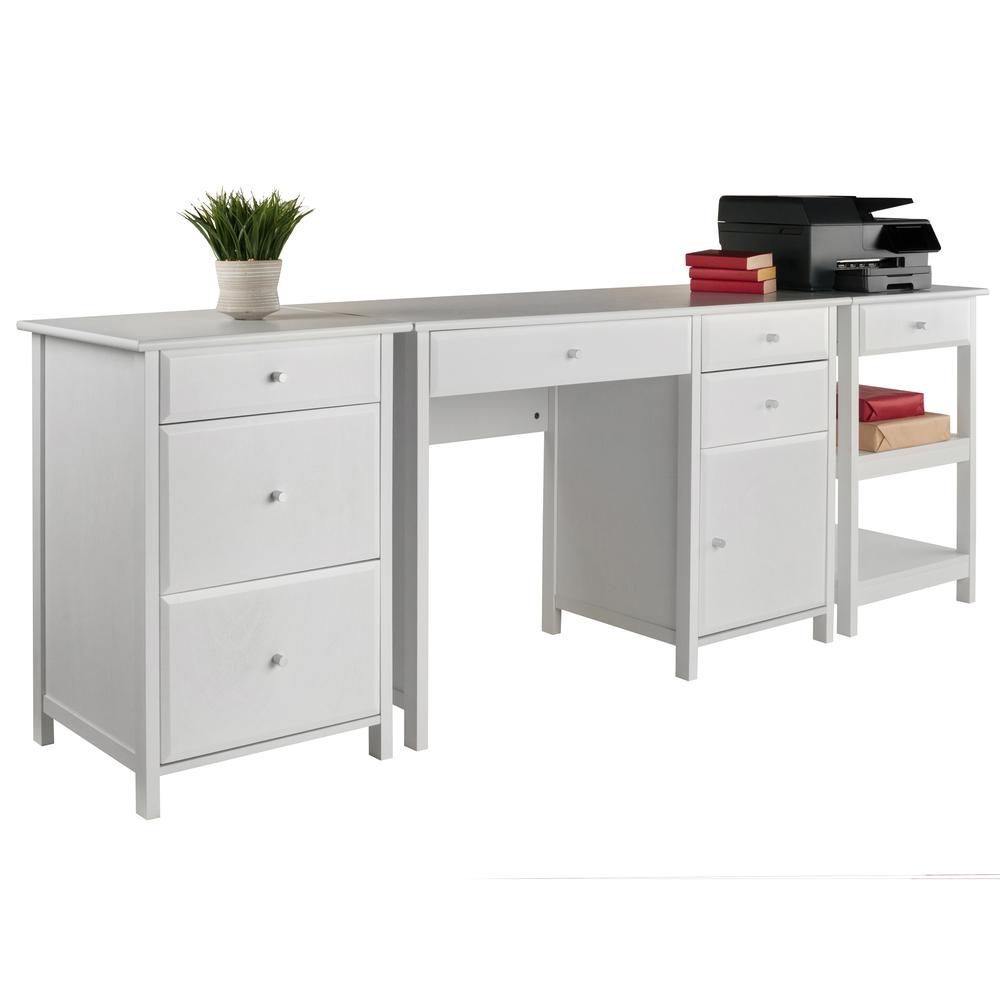 Delta 3-Pc Home Office Desk Set, White - Winsome Wood