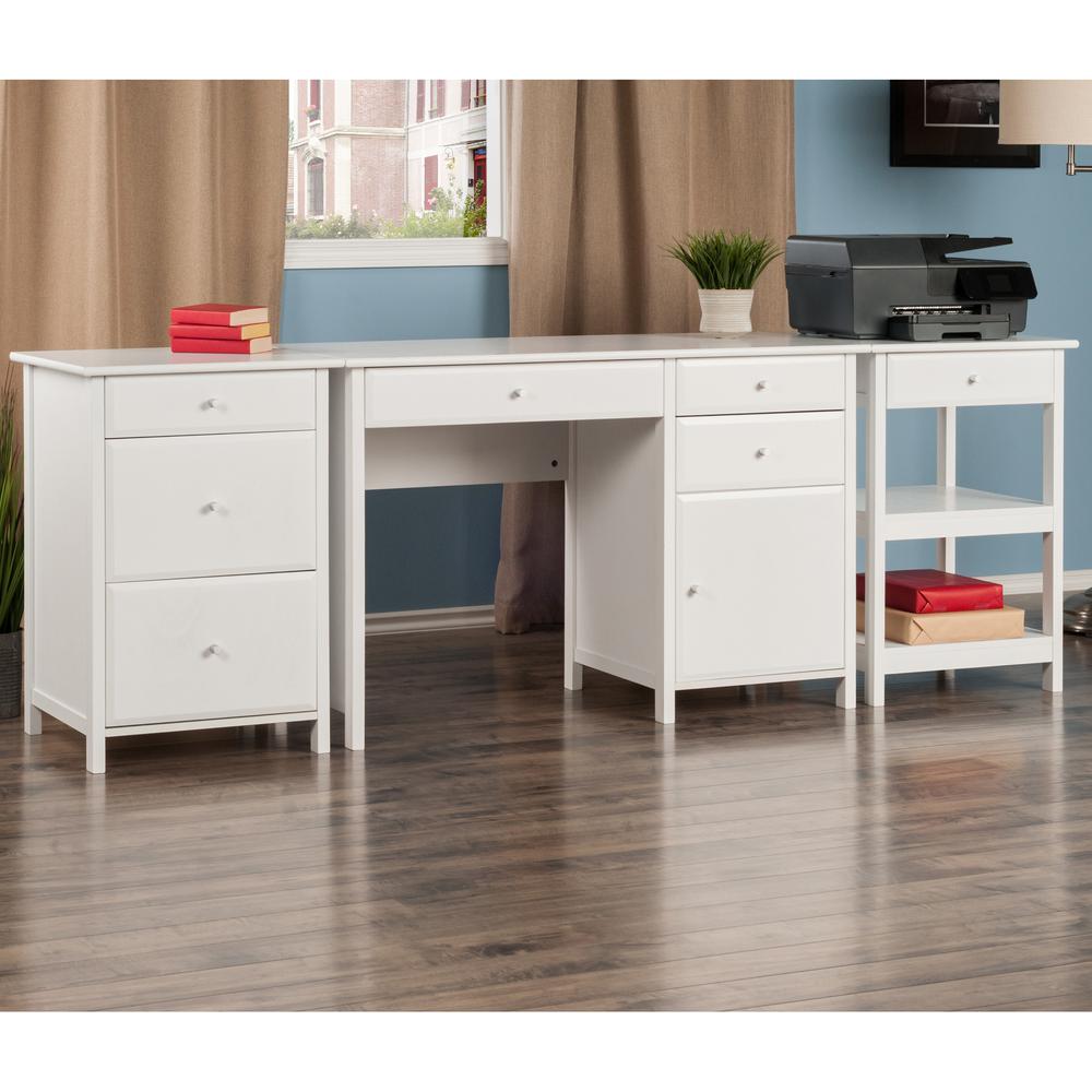 Delta 3-Pc Home Office Desk Set, White - Winsome Wood