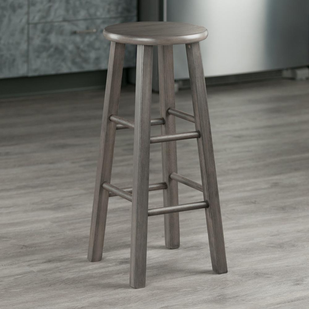 Ivy Bar Stool, 29'', Rustic Gray Finish - Winsome Wood