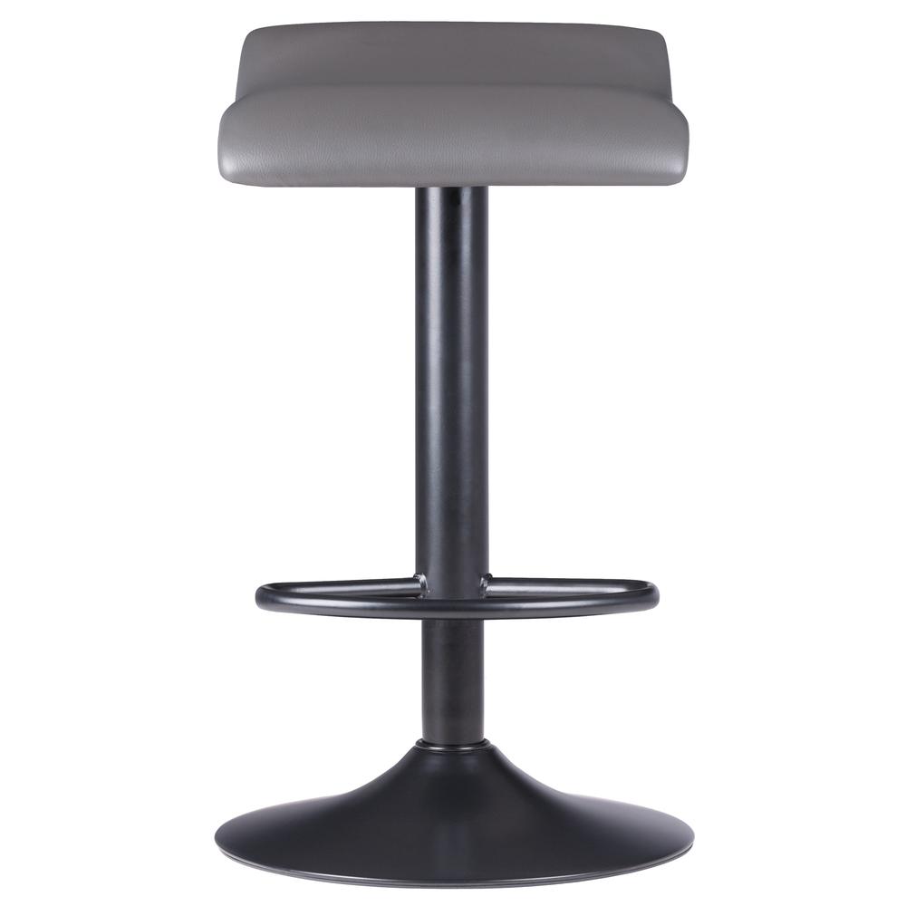Tarah Adjustable Swivel Stools, 2-Pc Set, Black & Slate Gray - Winsome Wood
