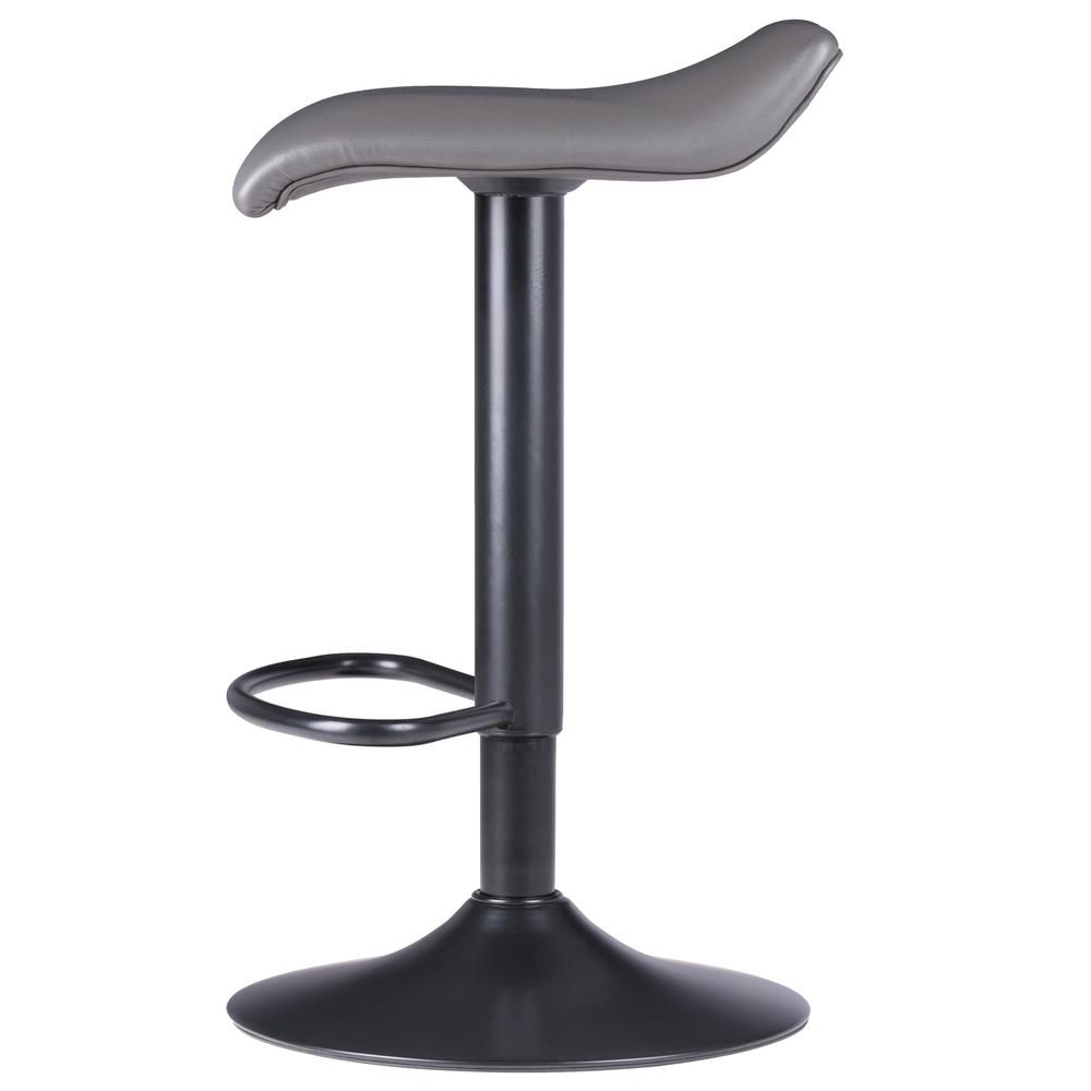 Tarah Adjustable Swivel Stools, 2-Pc Set, Black & Slate Gray - Winsome Wood