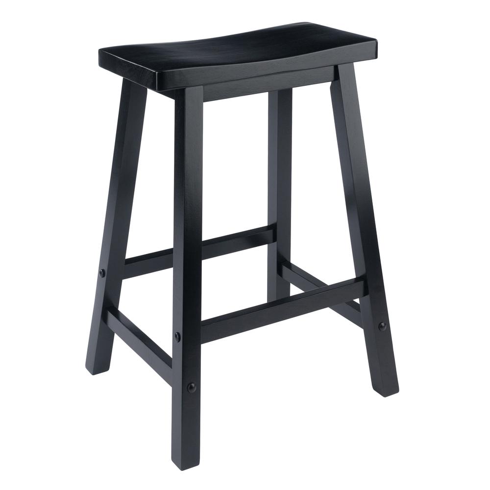 Satori 24'' Saddle Seat Bar Stool Black - Winsome Wood