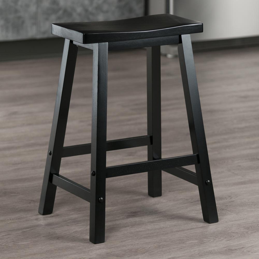 Satori 24'' Saddle Seat Bar Stool Black - Winsome Wood
