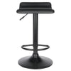 Obsidian Set of 2 Adjustable Swivel Air Lift Stool, Backless, Black PVC Seat, Black Metal Post and Base - Winsome Wood