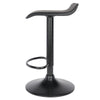 Obsidian Set of 2 Adjustable Swivel Air Lift Stool, Backless, Black PVC Seat, Black Metal Post and Base - Winsome Wood