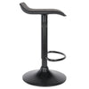 Obsidian Set of 2 Adjustable Swivel Air Lift Stool, Backless, Black PVC Seat, Black Metal Post and Base - Winsome Wood