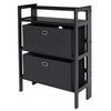 Torino 3-PC Set Folding Bookcase w/ Fabric Basket - Winsome Wood