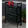 Torino 3-PC Set Folding Bookcase w/ Fabric Basket - Winsome Wood