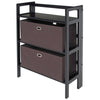 Torino 3-PC Set Folding Bookcase w/ Fabric Basket - Winsome Wood