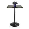 Pub Table Square Black MDF Top with Black leg and base - Winsome Wood