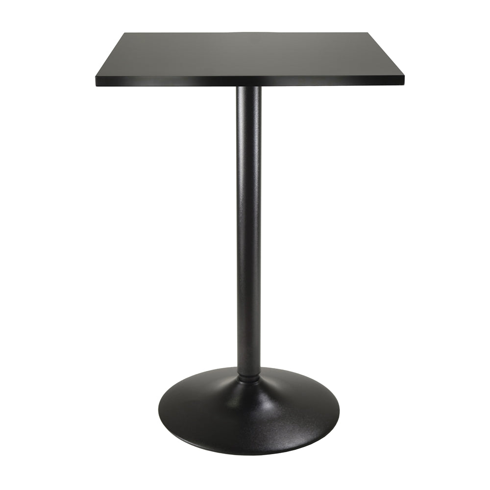 Pub Table Square Black MDF Top with Black leg and base - Winsome Wood