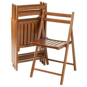 Robin 4-Pc Folding Chair Set, Teak - Winsome Wood
