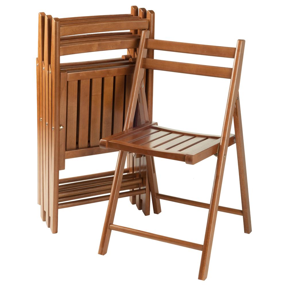 Robin 4-Pc Folding Chair Set, Teak - Winsome Wood