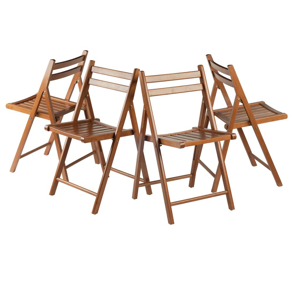 Robin 4-Pc Folding Chair Set, Teak - Winsome Wood