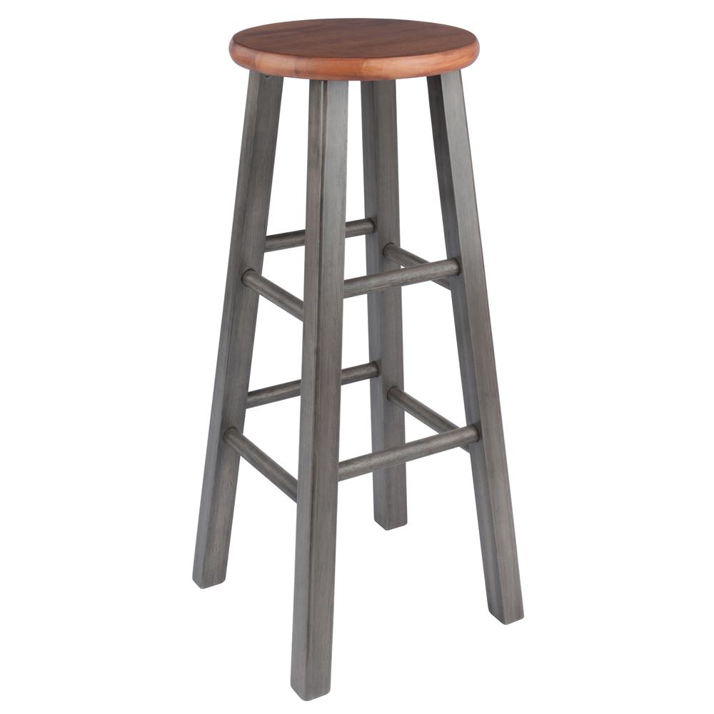 Ivy Bar Stool 29'', Rustic Teak / Gray Finish - Winsome Wood