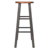 Ivy Bar Stool 29'', Rustic Teak / Gray Finish - Winsome Wood