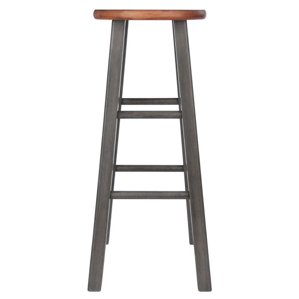 Ivy Bar Stool 29'', Rustic Teak / Gray Finish - Winsome Wood