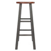 Ivy Bar Stool 29'', Rustic Teak / Gray Finish - Winsome Wood