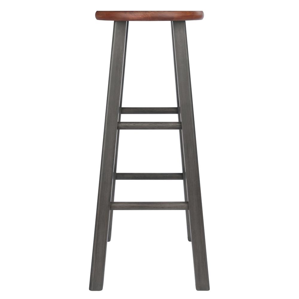 Ivy Bar Stool 29'', Rustic Teak / Gray Finish - Winsome Wood