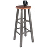 Ivy Bar Stool 29'', Rustic Teak / Gray Finish - Winsome Wood