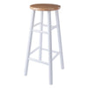 Huxton 2-Pc Bar Stools, 29'', Natural & White - Winsome Wood