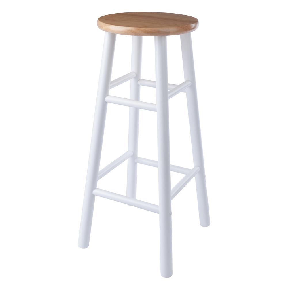 Huxton 2-Pc Bar Stools, 29'', Natural & White - Winsome Wood