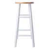 Huxton 2-Pc Bar Stools, 29'', Natural & White - Winsome Wood