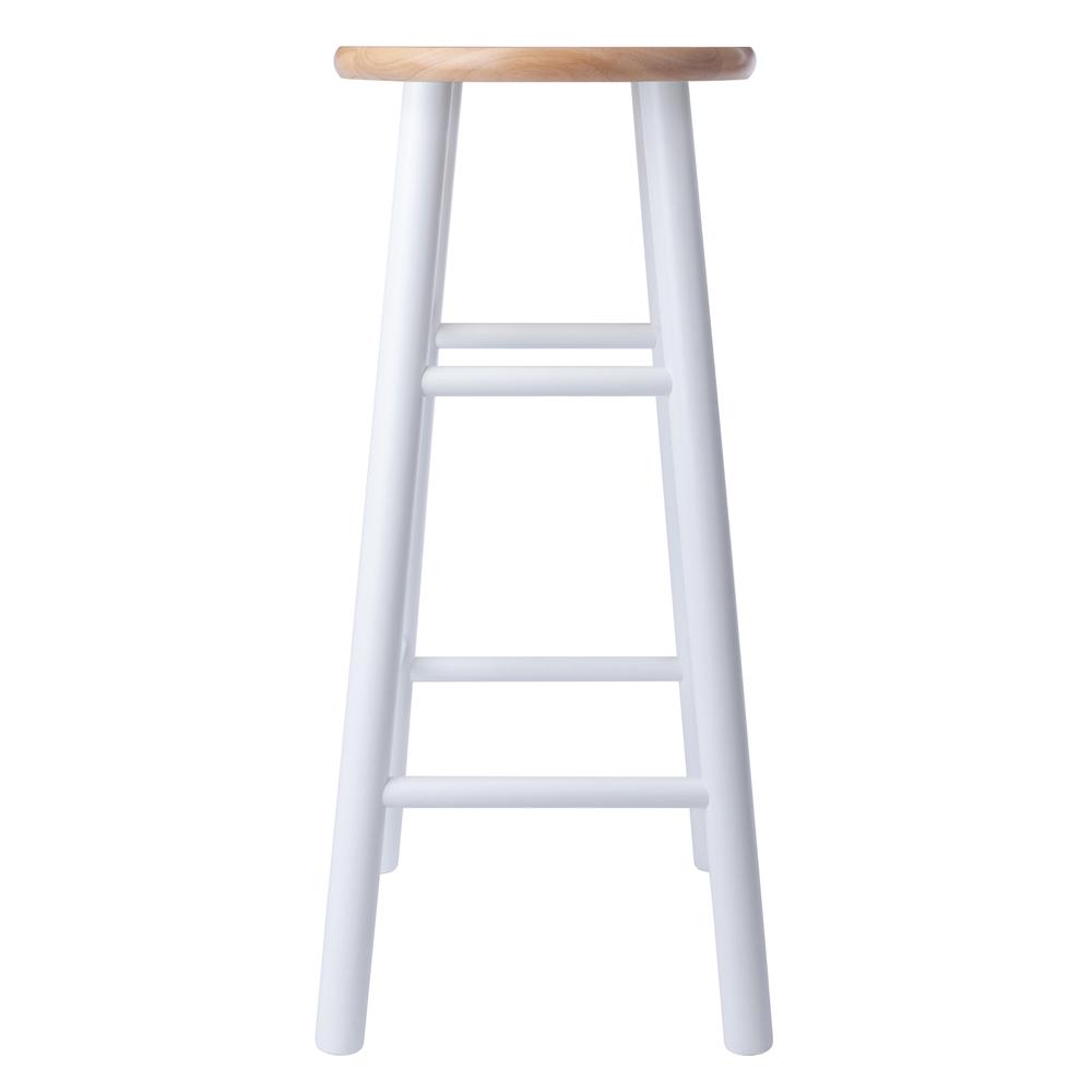 Huxton 2-Pc Bar Stools, 29'', Natural & White - Winsome Wood
