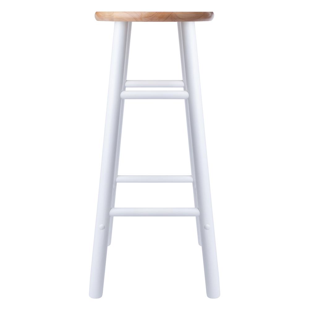 Huxton 2-Pc Bar Stools, 29'', Natural & White - Winsome Wood