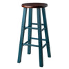 Ivy 29'' Bar Stool Rustic Teal w/ Walnut Seat - Winsome Wood