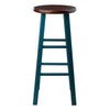Ivy 29'' Bar Stool Rustic Teal w/ Walnut Seat - Winsome Wood