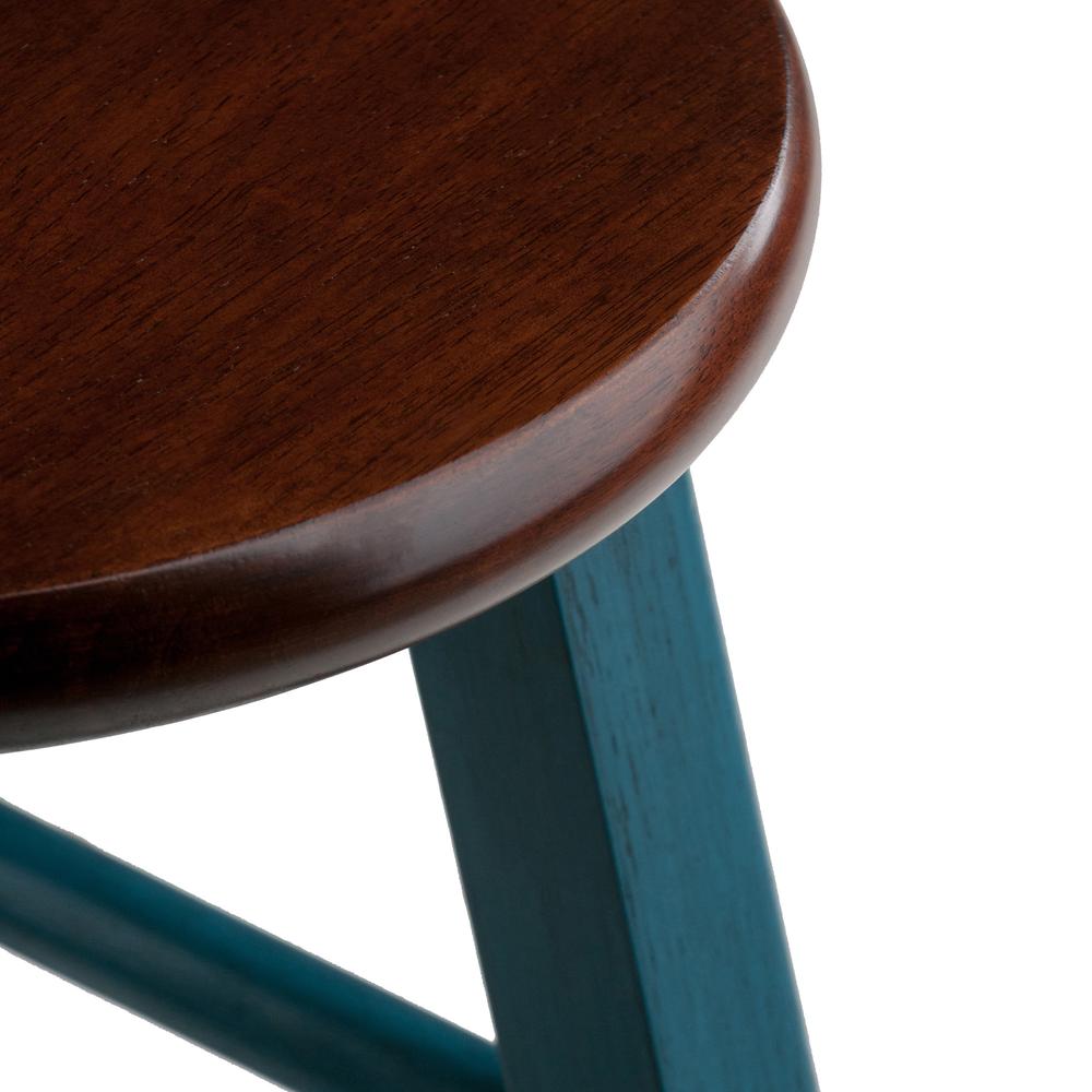 Ivy 29'' Bar Stool Rustic Teal w/ Walnut Seat - Winsome Wood