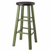 Ivy 29'' Bar Stool Rustic Green w/ Walnut Seat - Winsome Wood
