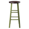 Ivy 29'' Bar Stool Rustic Green w/ Walnut Seat - Winsome Wood