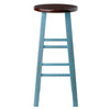 Ivy 29'' Bar Stool Rustic Light Blue w/ Walnut Seat - Winsome Wood