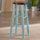 Ivy 29'' Bar Stool Rustic Light Blue w/ Walnut Seat - Winsome Wood