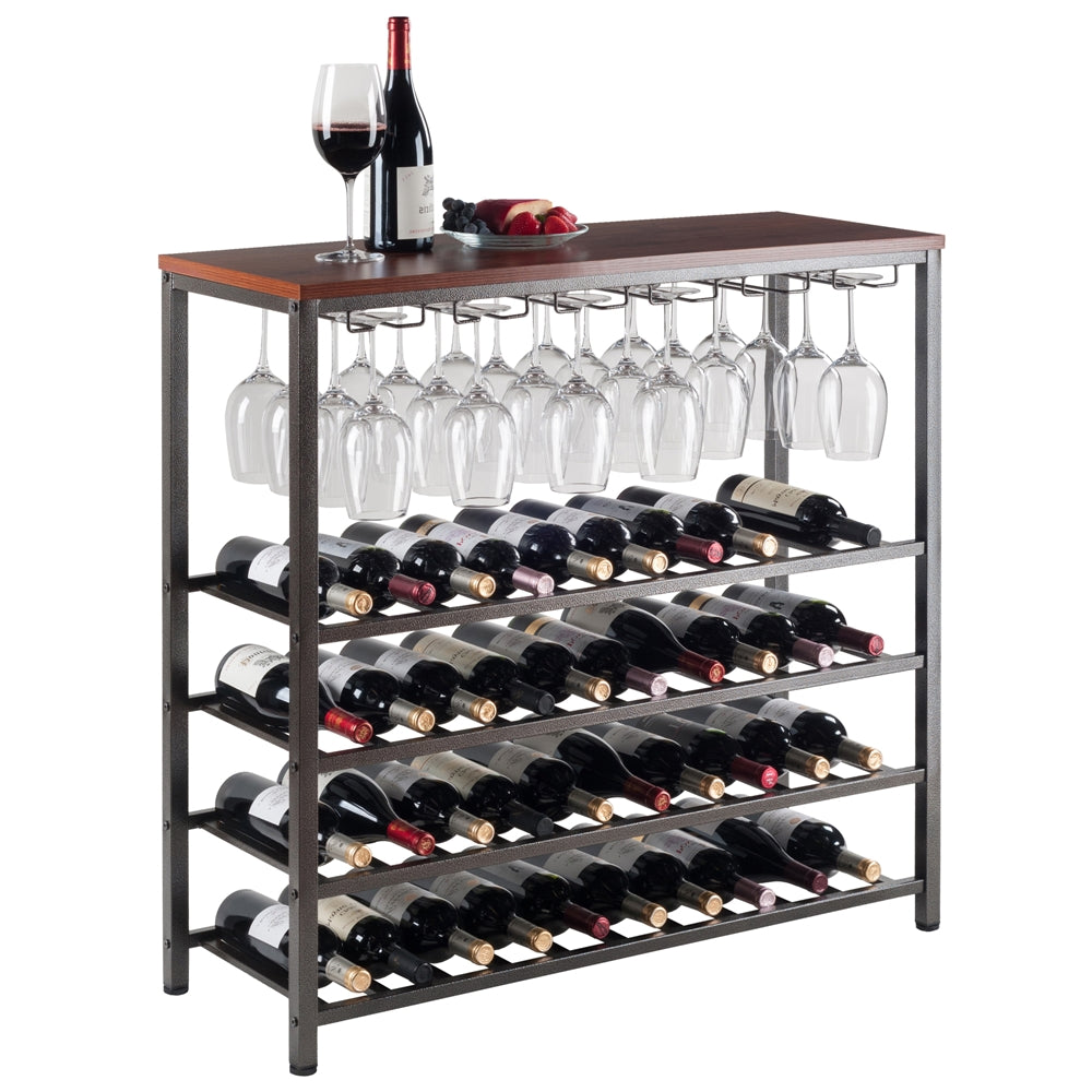Michelle Wine Rack with Glass Hanger - Winsome Wood