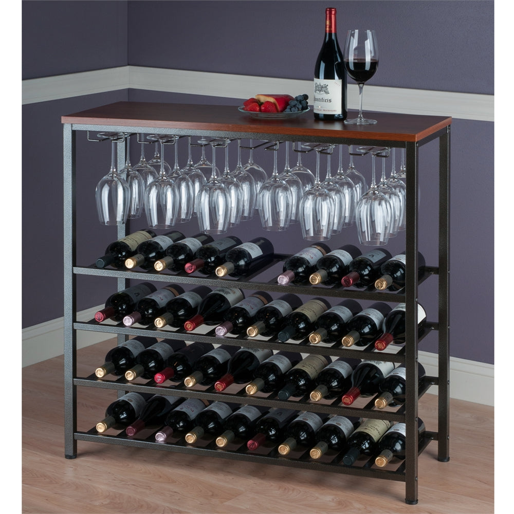 Michelle Wine Rack with Glass Hanger - Winsome Wood
