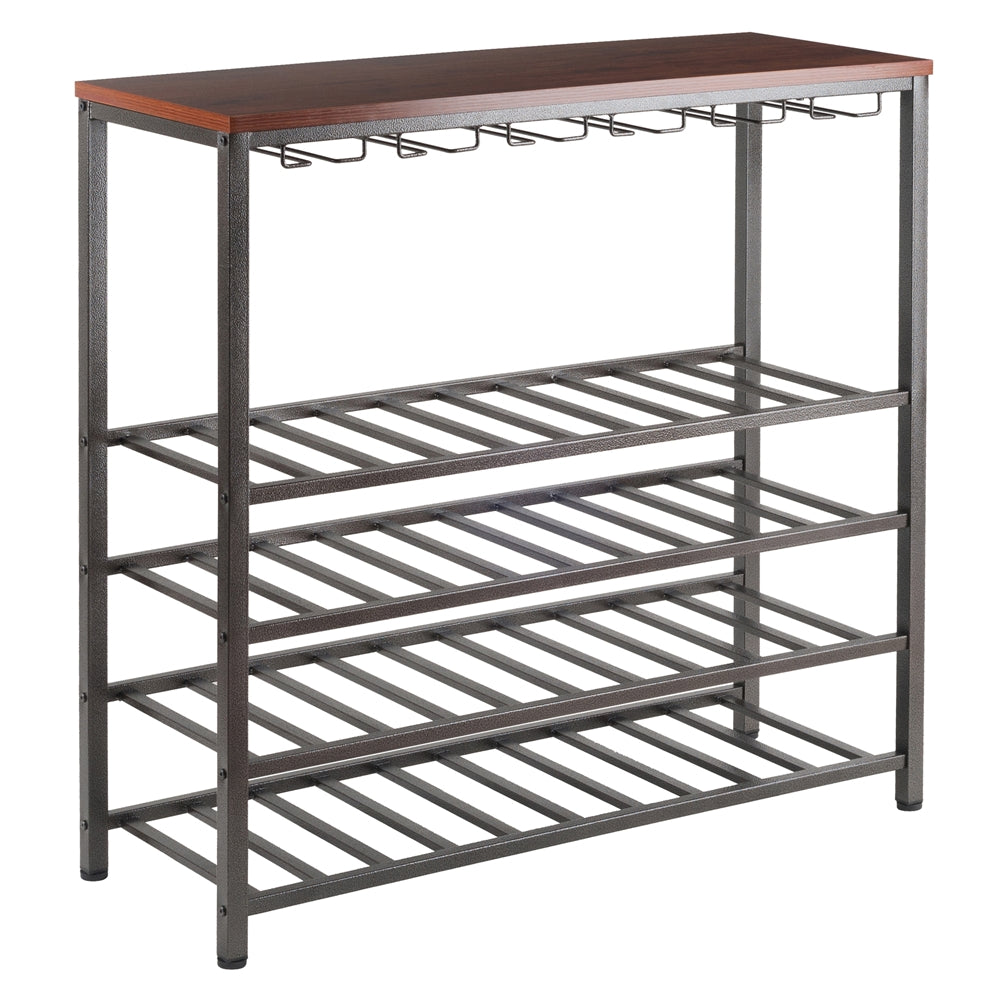 Michelle Wine Rack with Glass Hanger - Winsome Wood