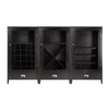 Bordeaux 3-Pc Modular Wine Cabinet  Set with Tempered Glass Doors - Winsome Wood