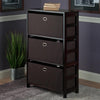 Torino 4-PC Set Storage Shelf w/ Black Fabric Baskets - Winsome Wood