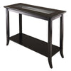 Genoa Rectangular Console Table with Glass and shelf - Winsome Wood