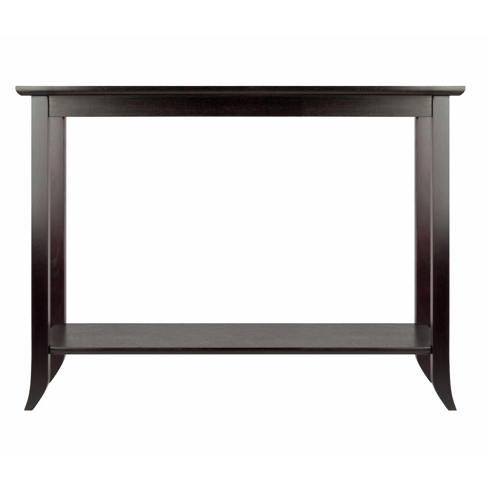 Genoa Rectangular Console Table with Glass and shelf - Winsome Wood