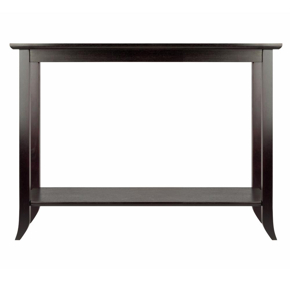 Genoa Rectangular Console Table with Glass and shelf - Winsome Wood